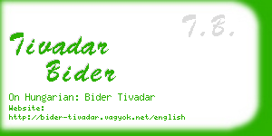 tivadar bider business card